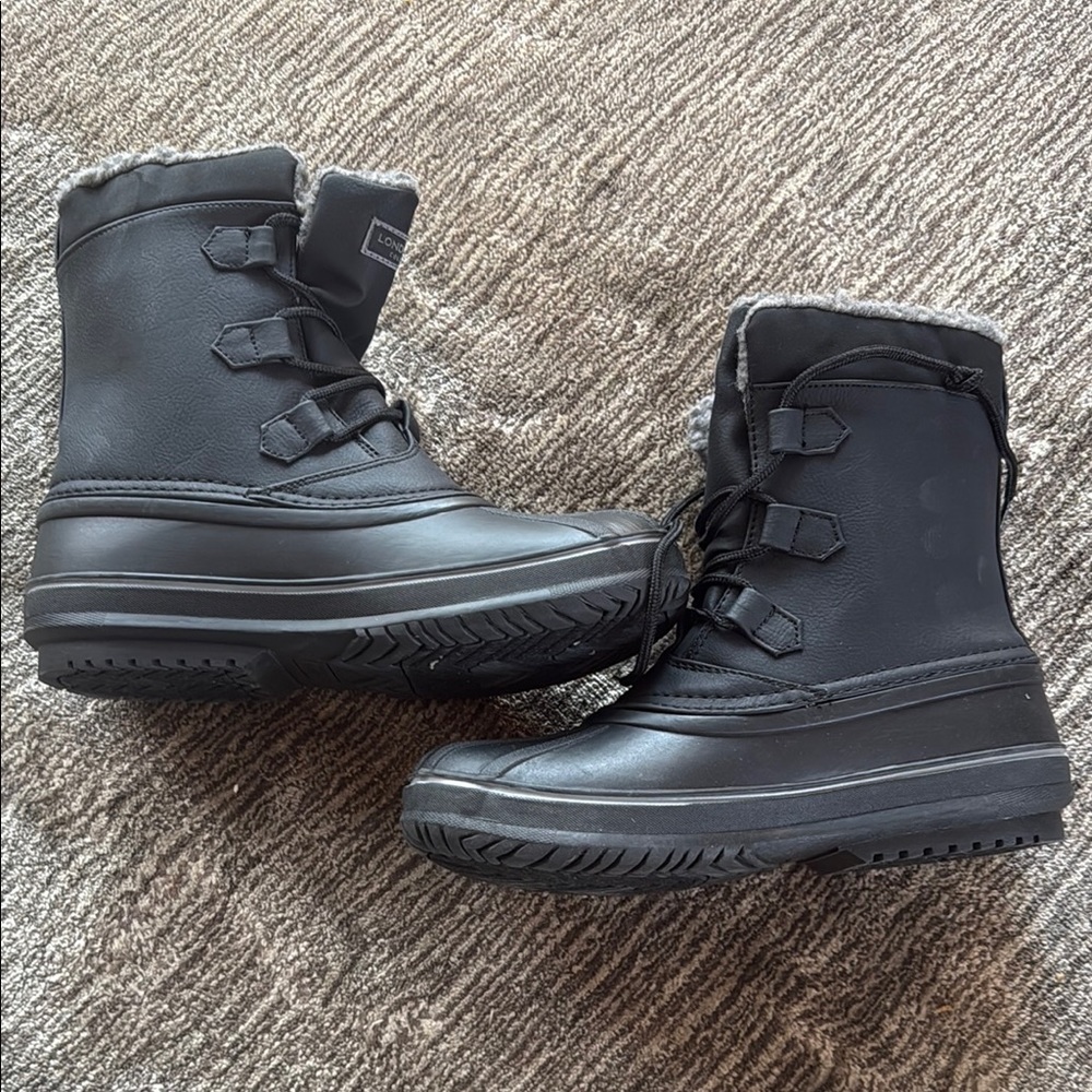 London Fog Black High-Top Winter Boots